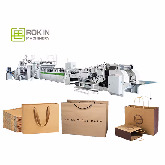 Zenbo Brand Fully Automatic Digital Sheet Feeding Assembling Brown Cement Craft Shopping Square Bottom Kraft Paper Bag Making Machine