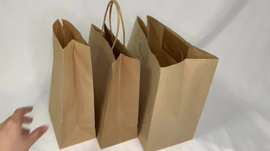2021 Newly Designed Christmas Brown Kraft Paper Gift Bags for Party/Tea/Shoes/Clothes/Cake