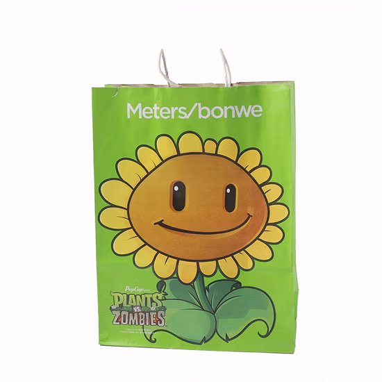 Bolsa de regalo de compras de lujo de embalaje de papel negro impreso con asa